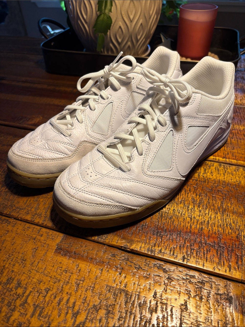 Nike White Athletic Sneakers with Gum Outsole